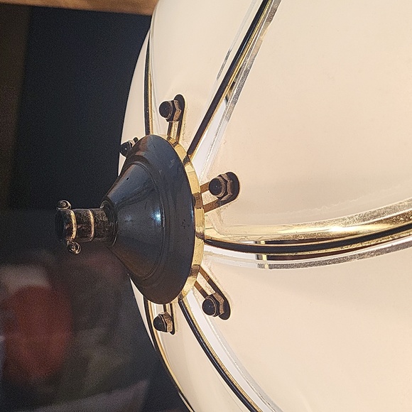 22" brass floral portable glass lamp Underwriters laboratories Inc vintage - Picture 7 of 10